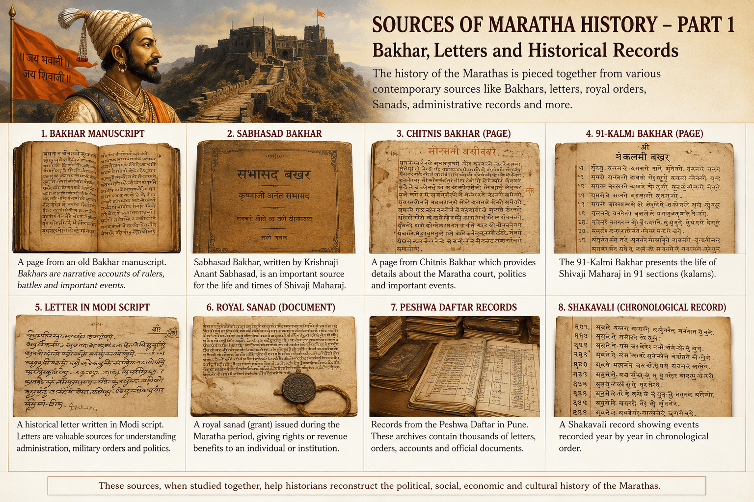 Sources of Maratha History – Part 1: Bakhar, Letters and Historical Records