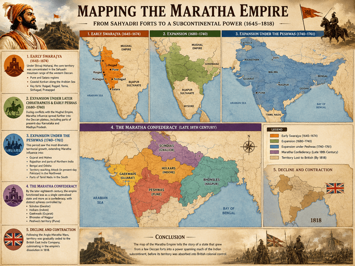 Map of the Maratha Empire: Understanding Its Territorial Growth